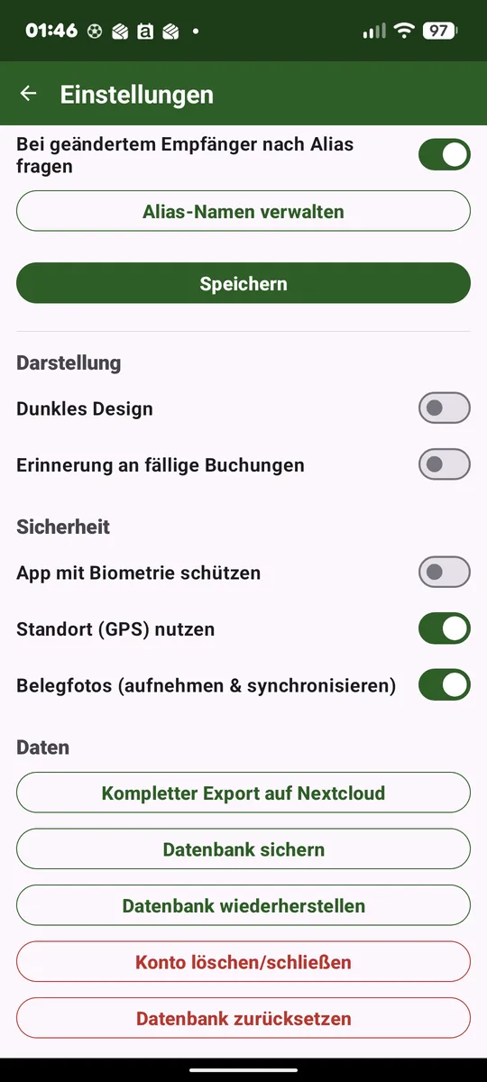 Darstellung, Sicherheit, Daten